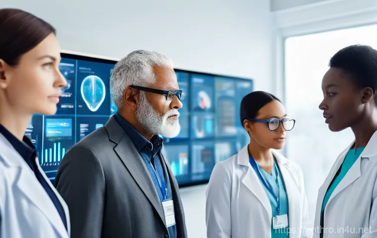 문화와 질병의 사회적 측면 - **Prompt: A middle-aged woman in a professional business setting, perhaps during a meeting or presen...