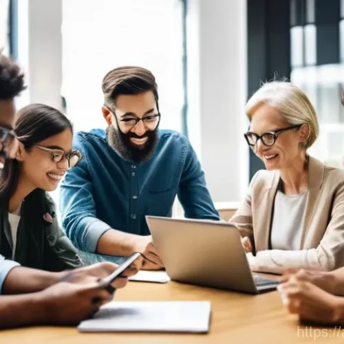 Home 23 문화인류학의 사회적 역할 - **Prompt:** A dynamic, brightly lit co-working space bustling with individuals representing diverse ...