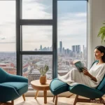 현대 사회의 문화적 변화 - A vibrant, detailed image of a young, diverse woman (20s-30s) enjoying a solo, enriching life in a b...