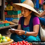 문화인류학 공통 과목 - A female anthropologist, dressed in practical outdoor clothing and wearing a sun hat, is sitting cro...